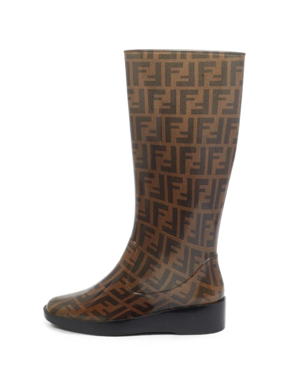 Fendi Pre-Owned Zucca-monogram rain boots - Marron Fendi Pre-Owned Zucca-monogram rain boots - Marron