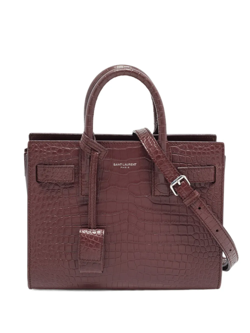 Saint Laurent Pre-Owned 2019 Sac De Jour Nano croc-embossed tote bag - Violet