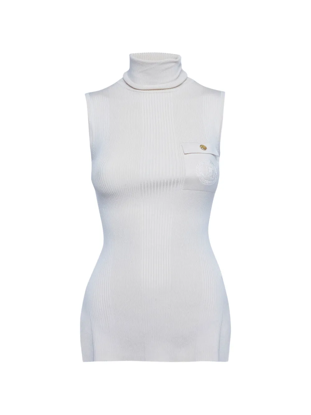 Elisabetta Franchi rib-knit sleeveless top - Toni neutri