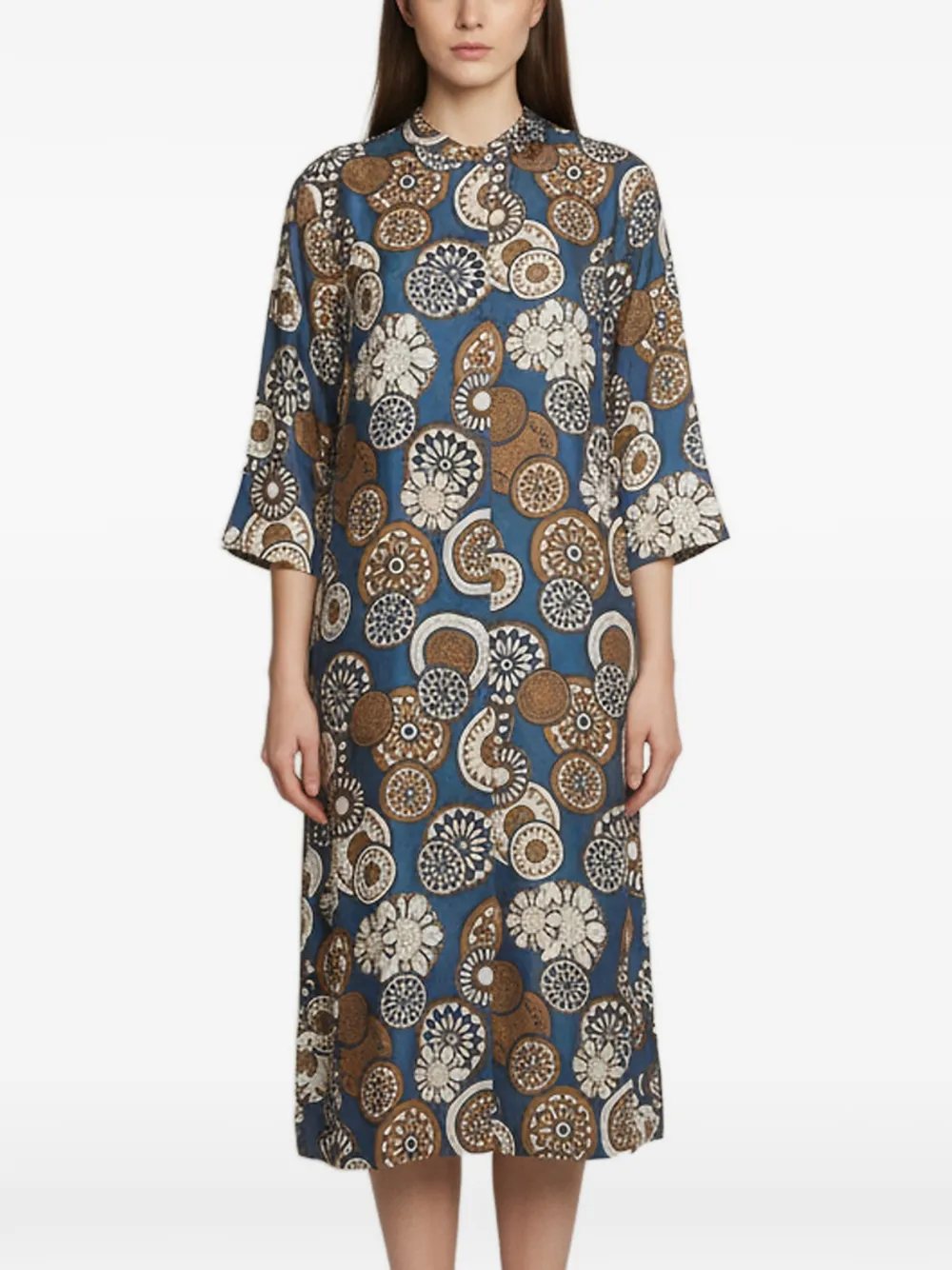 'S Max Mara Timesilk printed midi dress - Blu