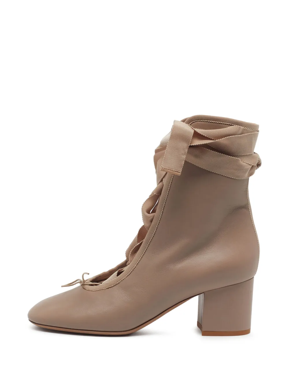 Valentino Garavani Pre-Owned bow-detail ankle boots - Nude