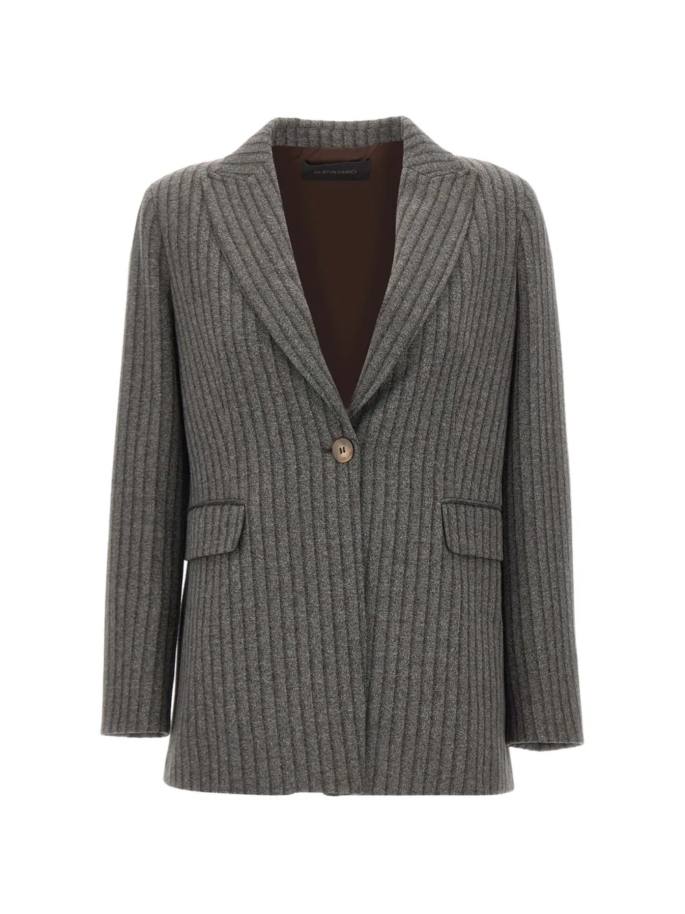ELENA MIRÒ stripe-pattern single-breasted blazer