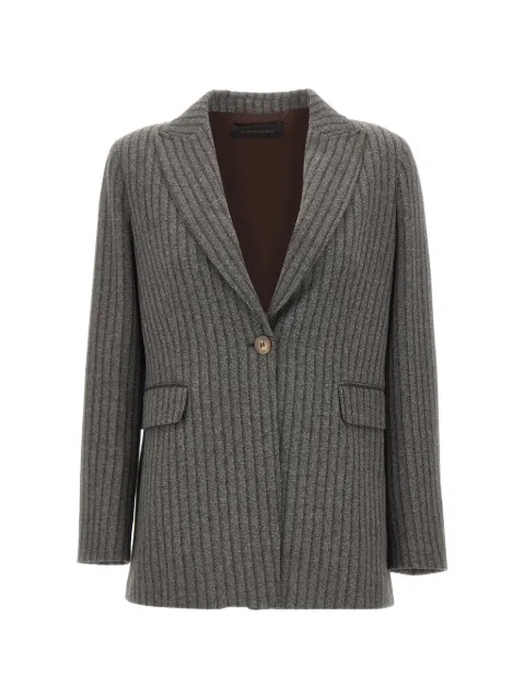 ELENA MIRÒ stripe-pattern single-breasted blazer