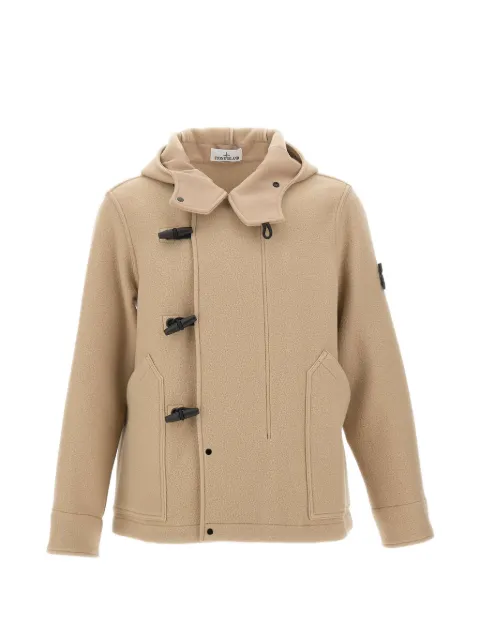 Stone Island 4100039 Heavy Melton short parka with toggle-button closure