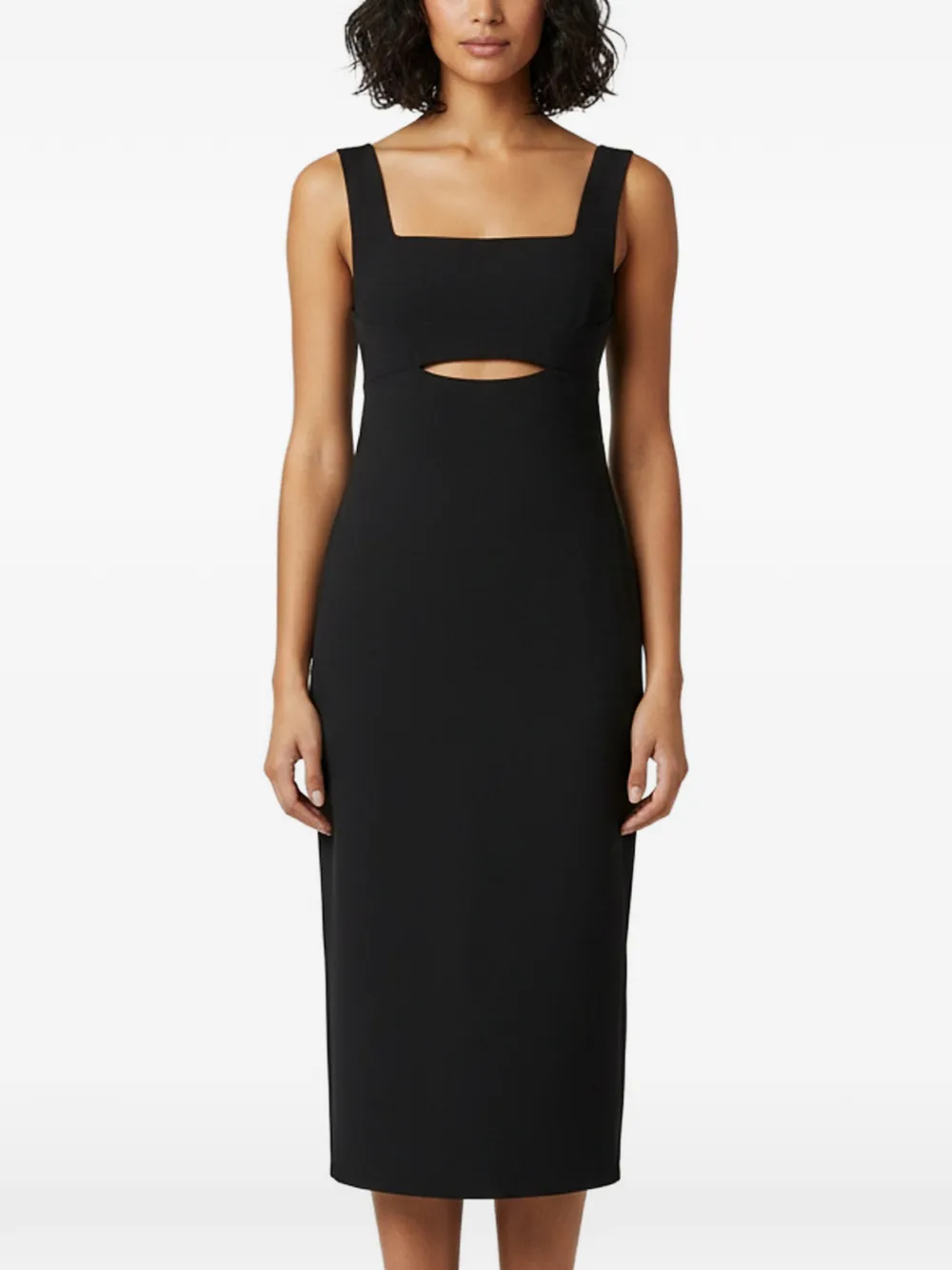 Victoria Beckham robe mi-longue à encolure carrée - Noir Victoria Beckham robe mi-longue à encolure carrée - Noir