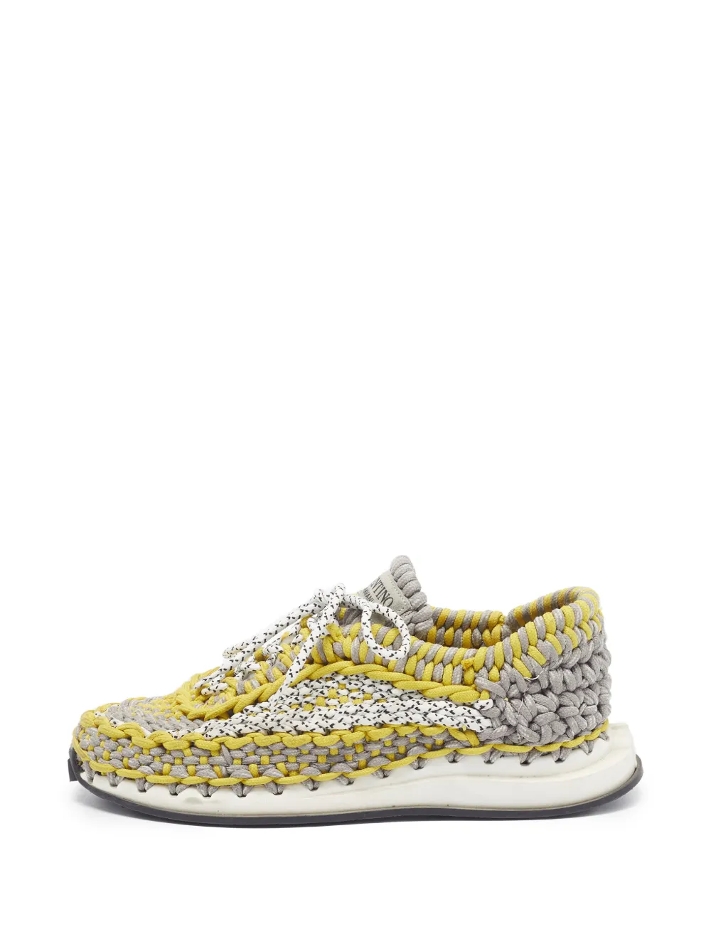 Valentino Garavani Pre-Owned Low-Top-Sneakers mit gewebtem Design - Grau