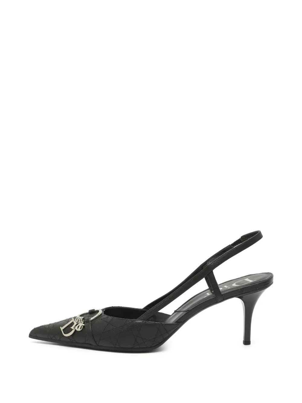 Christian Dior Pre-Owned Gesteppte Cannage Slingback-Sandalen - Schwarz