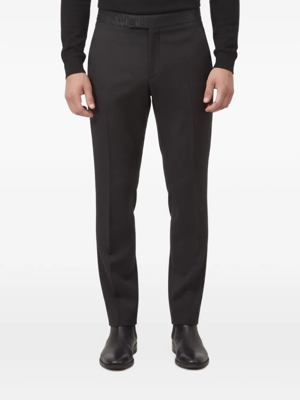 Christian Dior Pre-Owned pantalon de costume Oblique à ceinture - Noir Christian Dior Pre-Owned pantalon de costume Oblique à ceinture - Noir