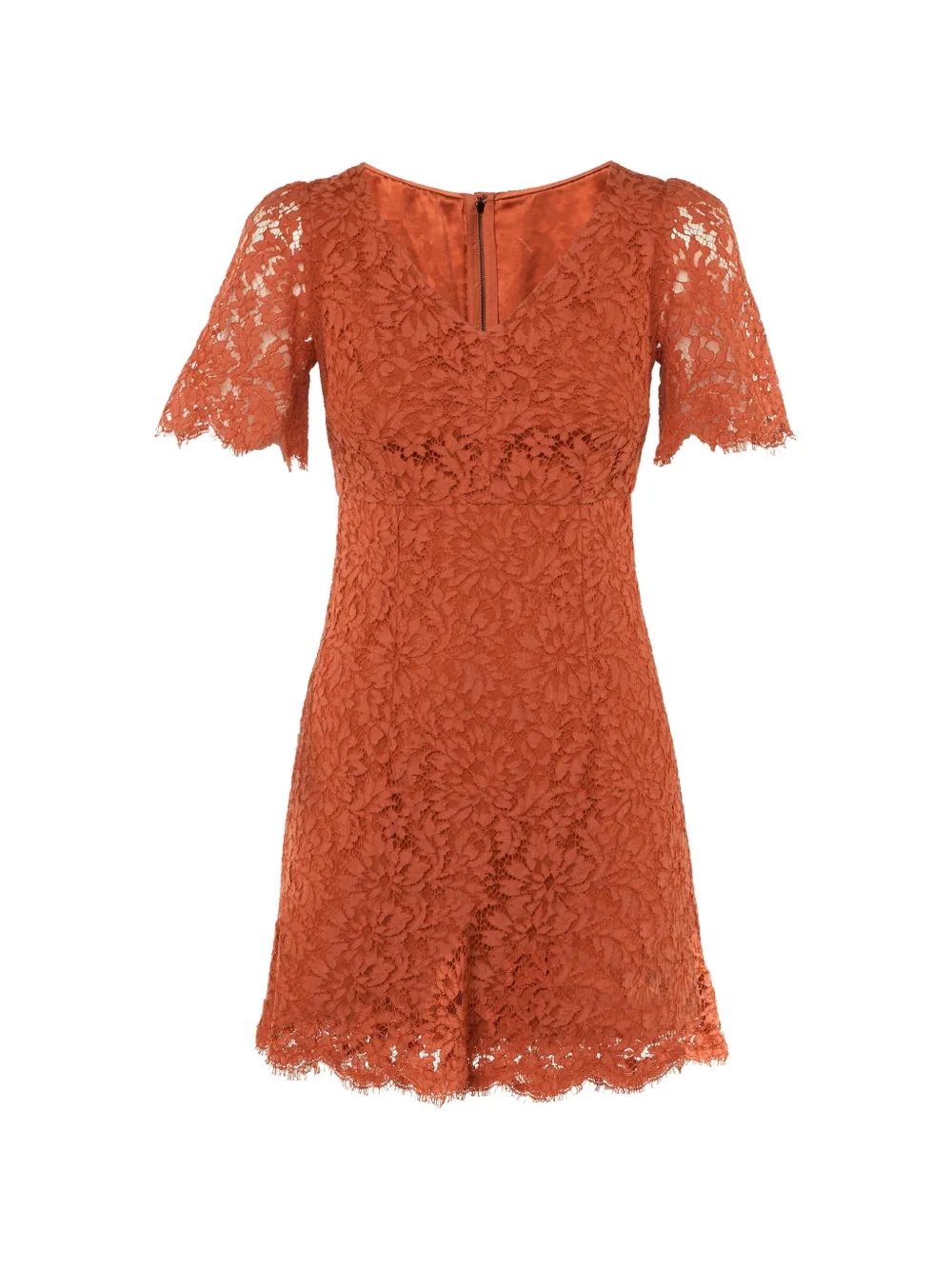 Dolce & Gabbana Pre-Owned robe courte à fleurs en dentelle - Orange Dolce & Gabbana Pre-Owned robe courte à fleurs en dentelle - Orange