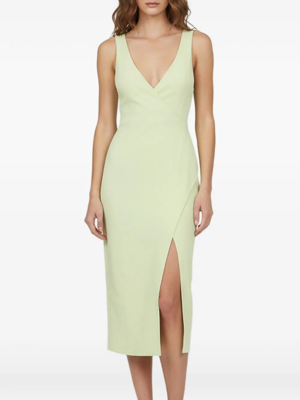 SIMKHAI robe mi-longue drapée Milani à col V - Vert SIMKHAI robe mi-longue drapée Milani à col V - Vert