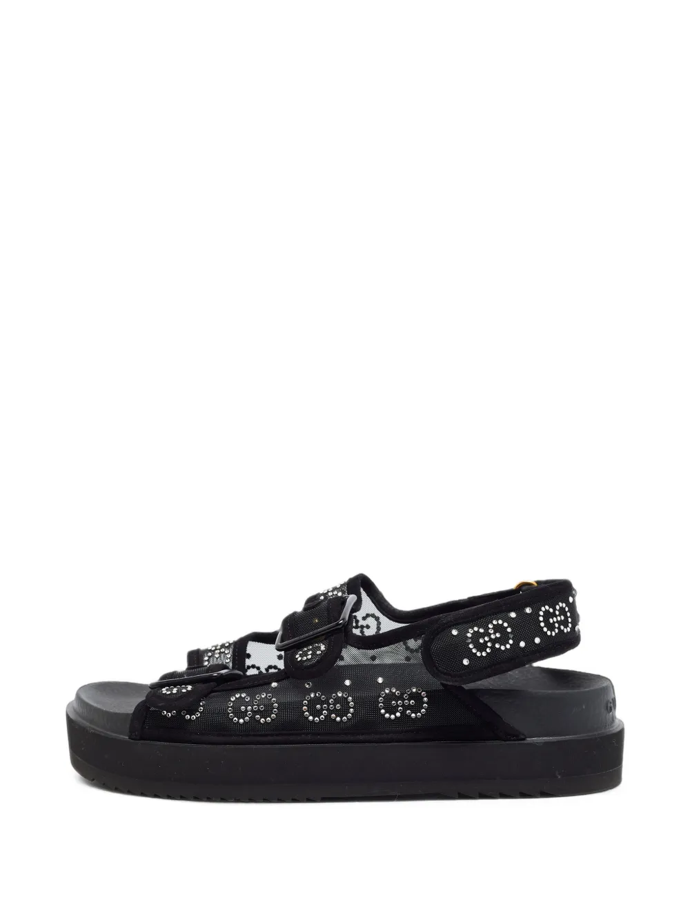 Gucci Pre-Owned crystal-embellished flat sandals - Noir Gucci Pre-Owned crystal-embellished flat sandals - Noir