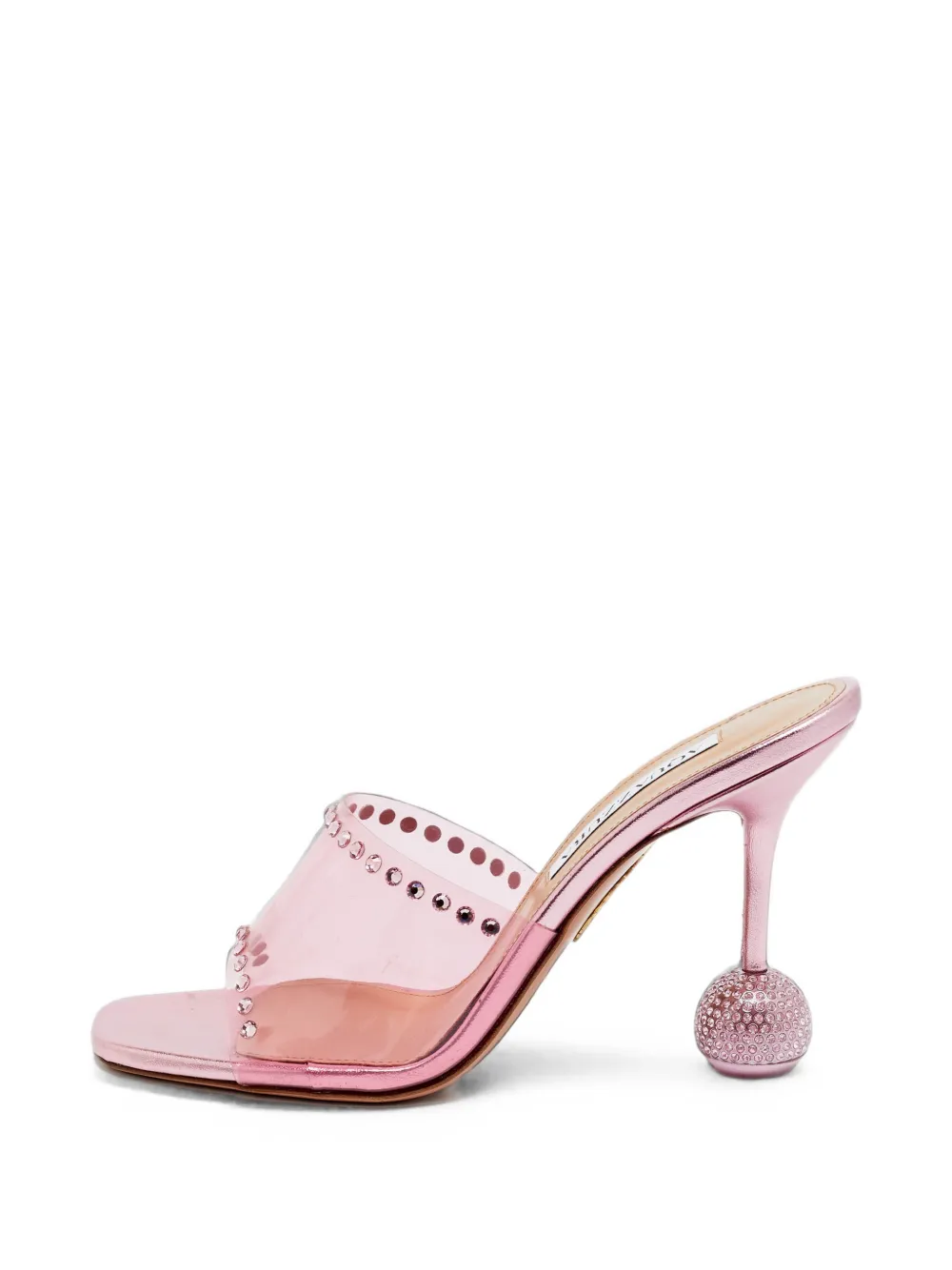 Aquazzura crystal-embellished sphere-heel sandals - Rosa