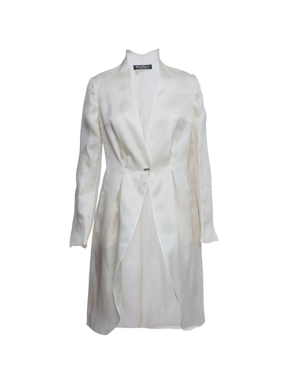 Ferragamo Pre-Owned pleated silk coat - Bianco