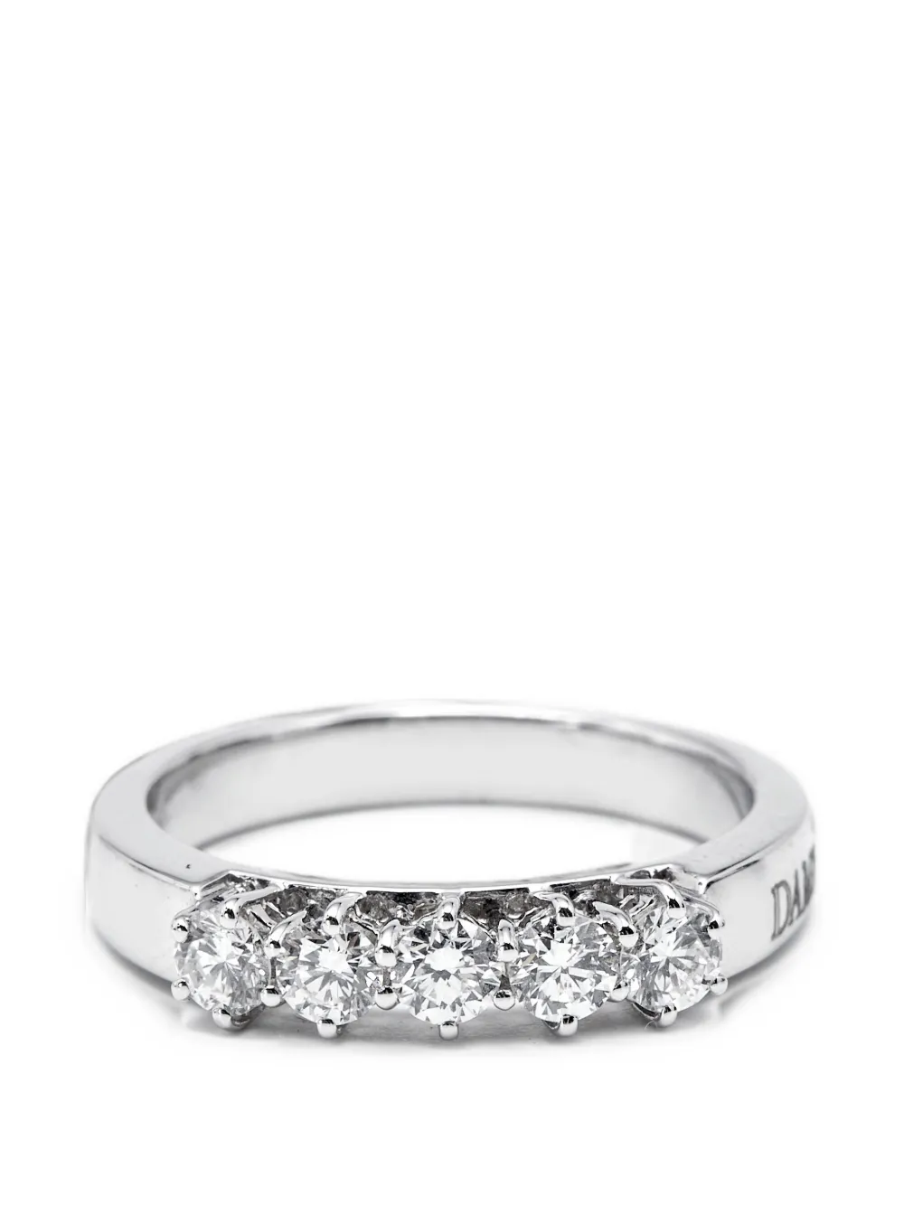 Pre-owned Damiani Diamond 18k White Gold Prong-set Ring In 银色