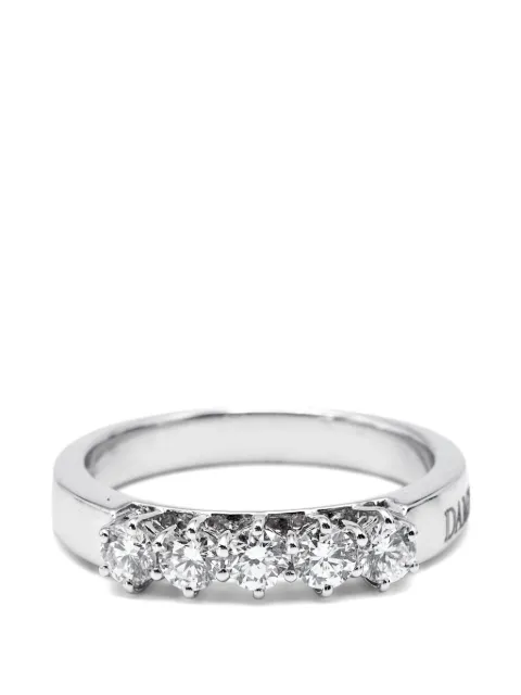 Damiani anillo en oro blanco de 18kt con diamante y engaste en garra