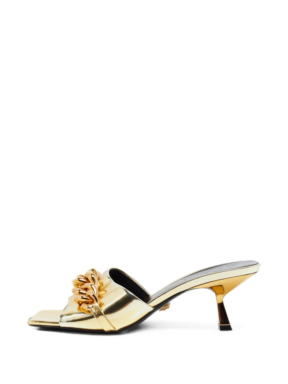 Versace Pre-Owned Medusa chain-link patent leather sandals - Gold