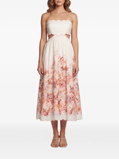 ZIMMERMANN Devi scalloped midi dress
