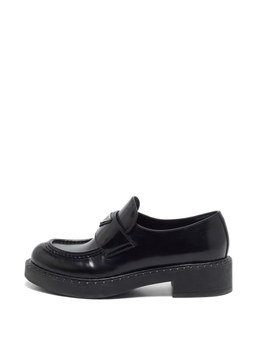 Prada Pre-Owned Loafer mit Logo-Schild - Schwarz