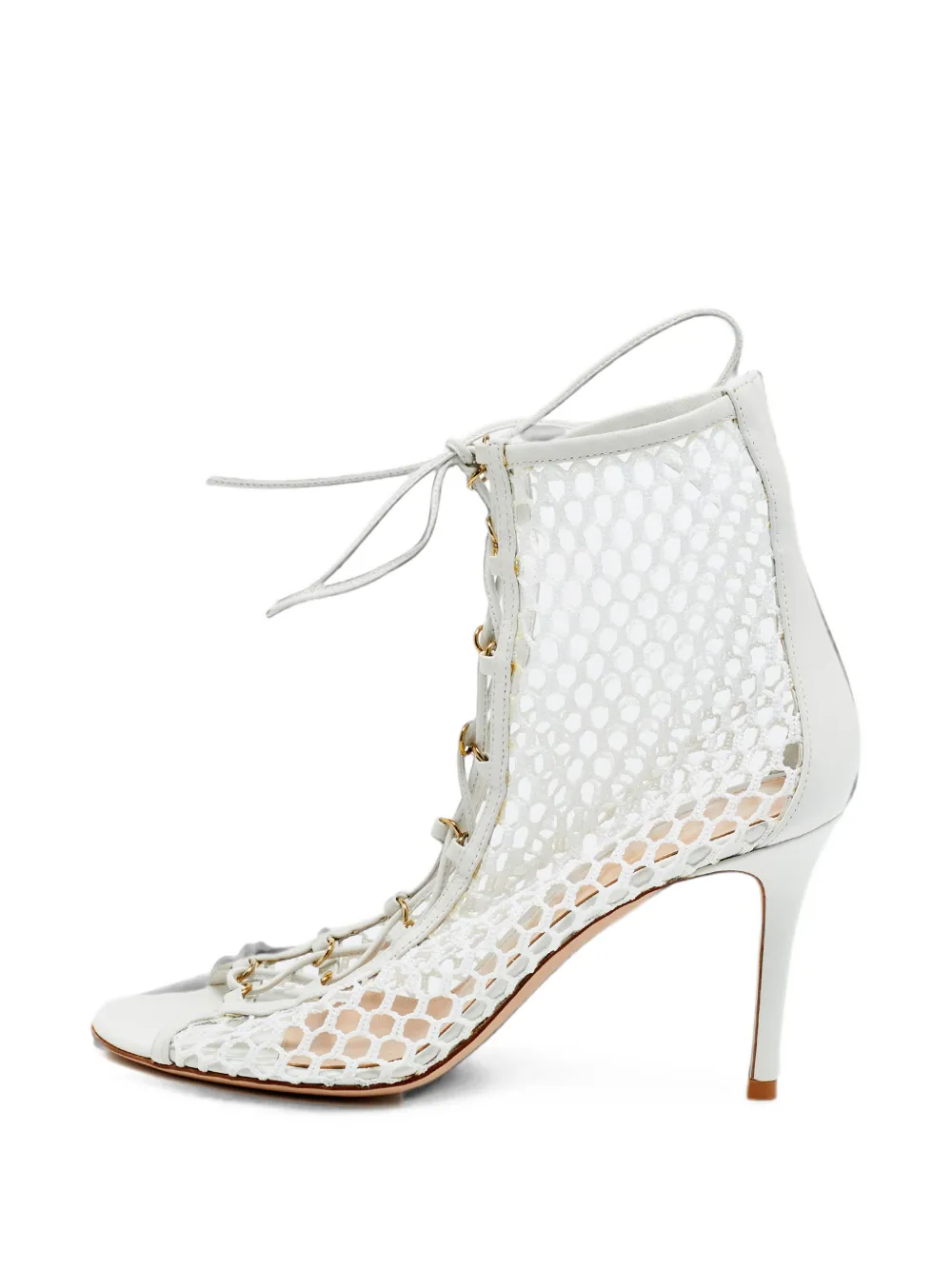 Gianvito Rossi Helena crochet-mesh sandals - Blanc
