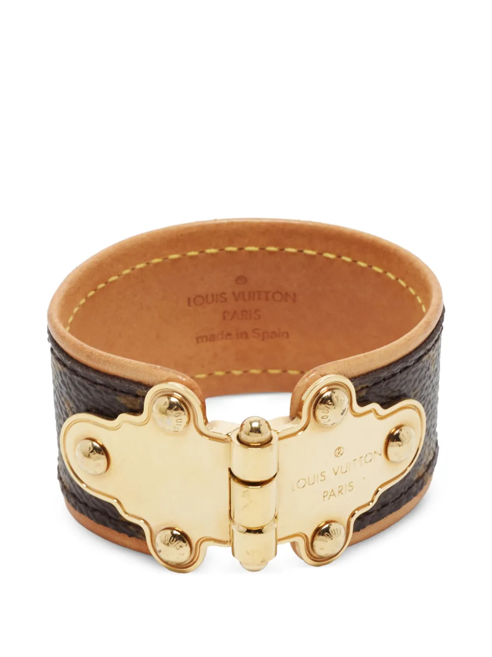 Louis Vuitton Pre-Owned Breite Save It Armspange mit Monogramm - Gold