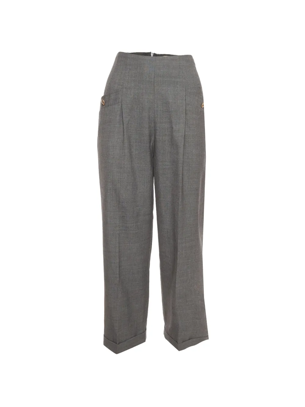 SANDRO high-waisted pleated trousers - Grigio