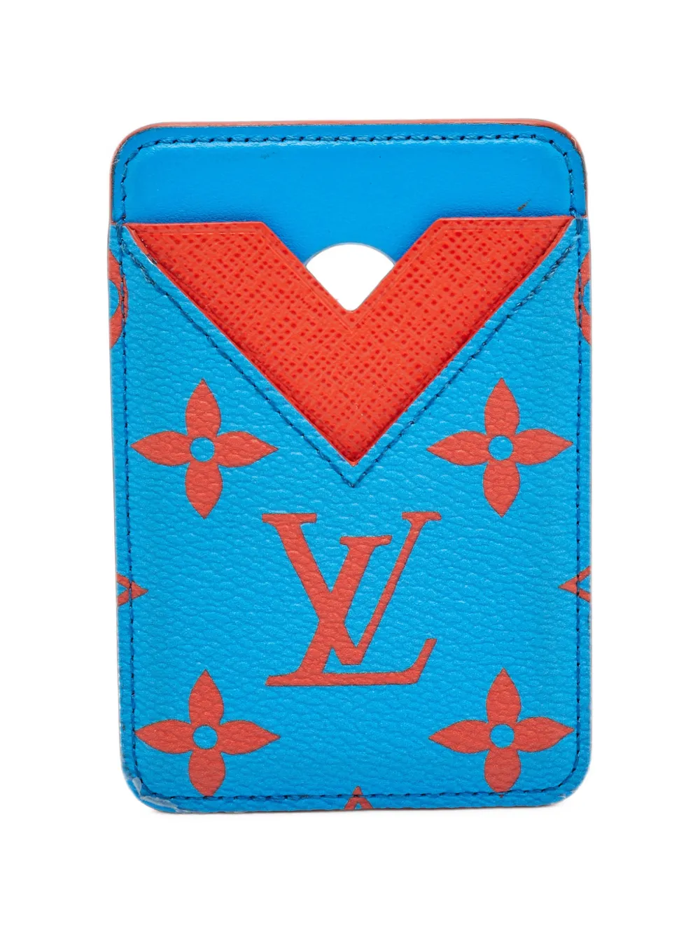 Pre-owned Louis Vuitton 2004 Magnetic Monogram Card Holder In Blue