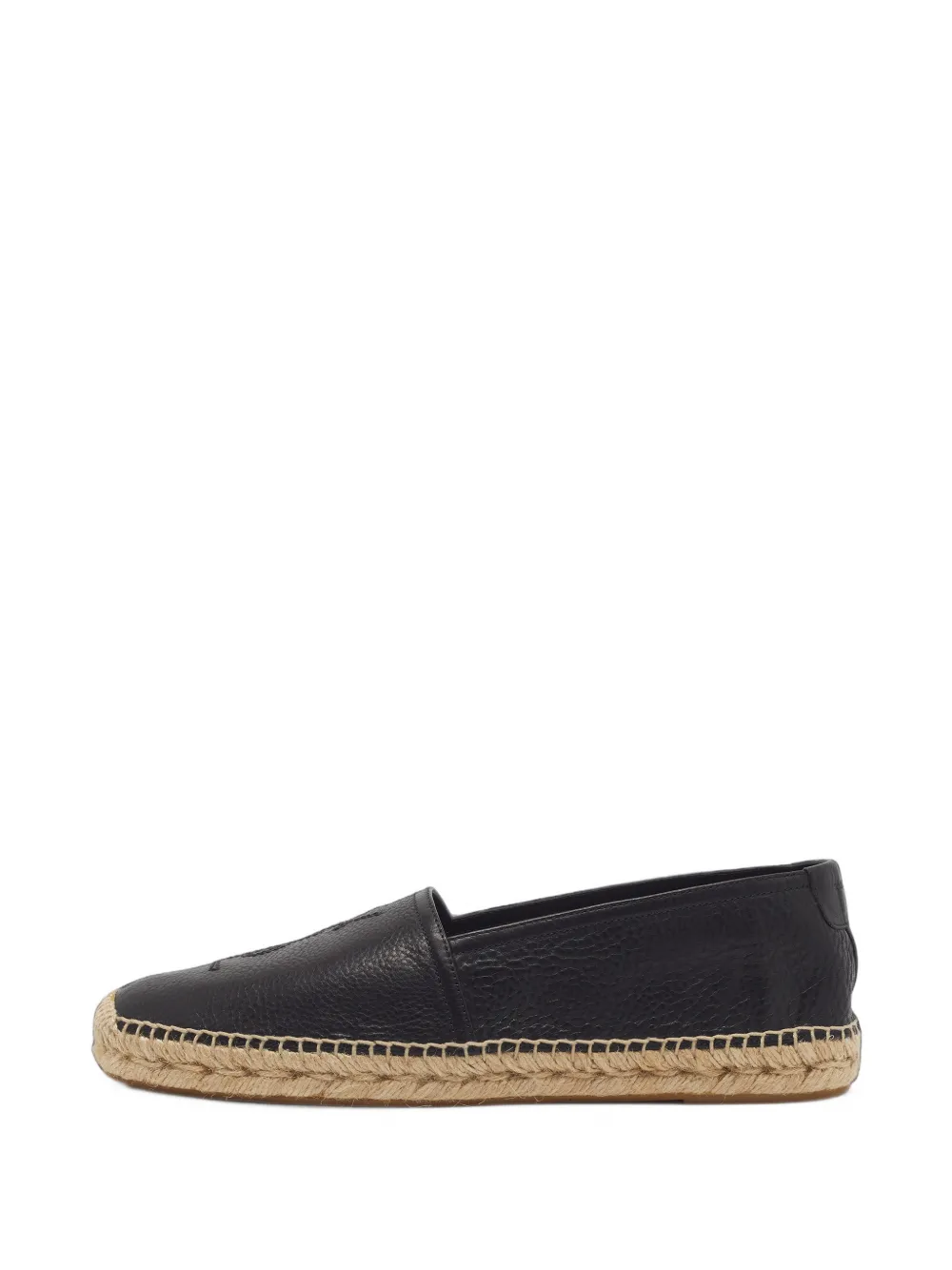 Saint Laurent Pre-Owned Cassandre leather espadrilles - Noir Saint Laurent Pre-Owned Cassandre leather espadrilles - Noir