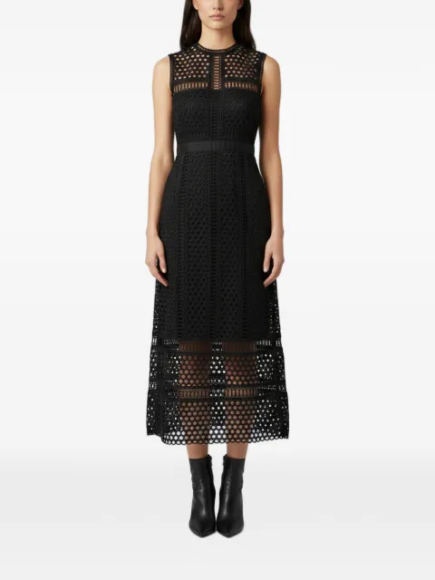 Self-Portrait lace sleeveless flared midi dress