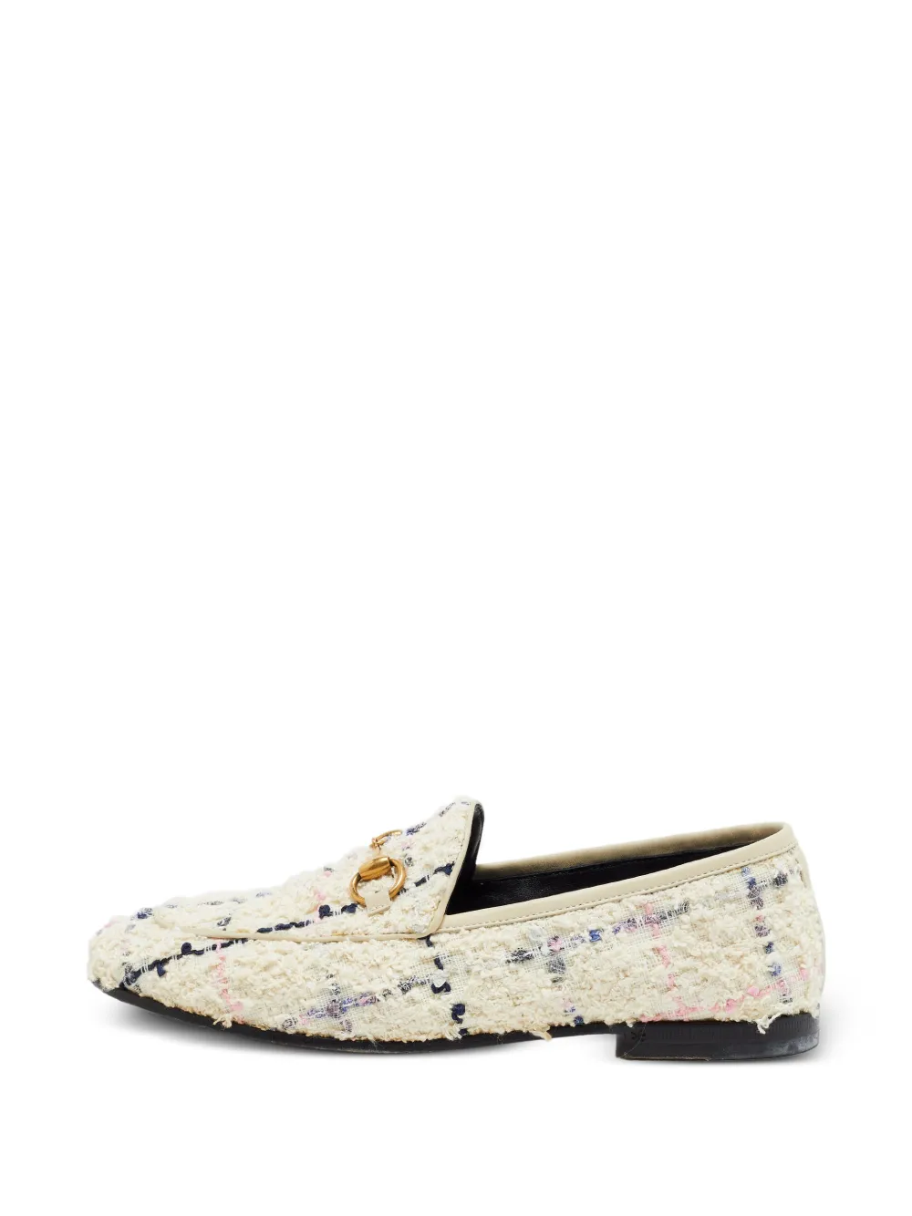 Gucci Pre-Owned Jordaan Horsebit tweed loafers - Nude