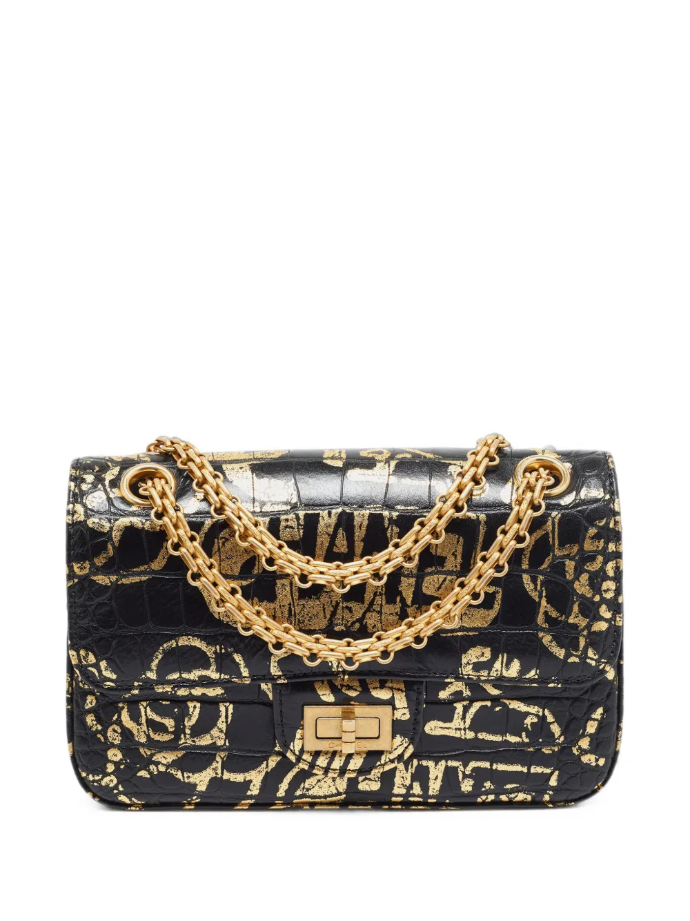 CHANEL Pre-Owned Borsa a spalla Reissue 2.55 mini con stampa graffiti 2019-2020 - Nero