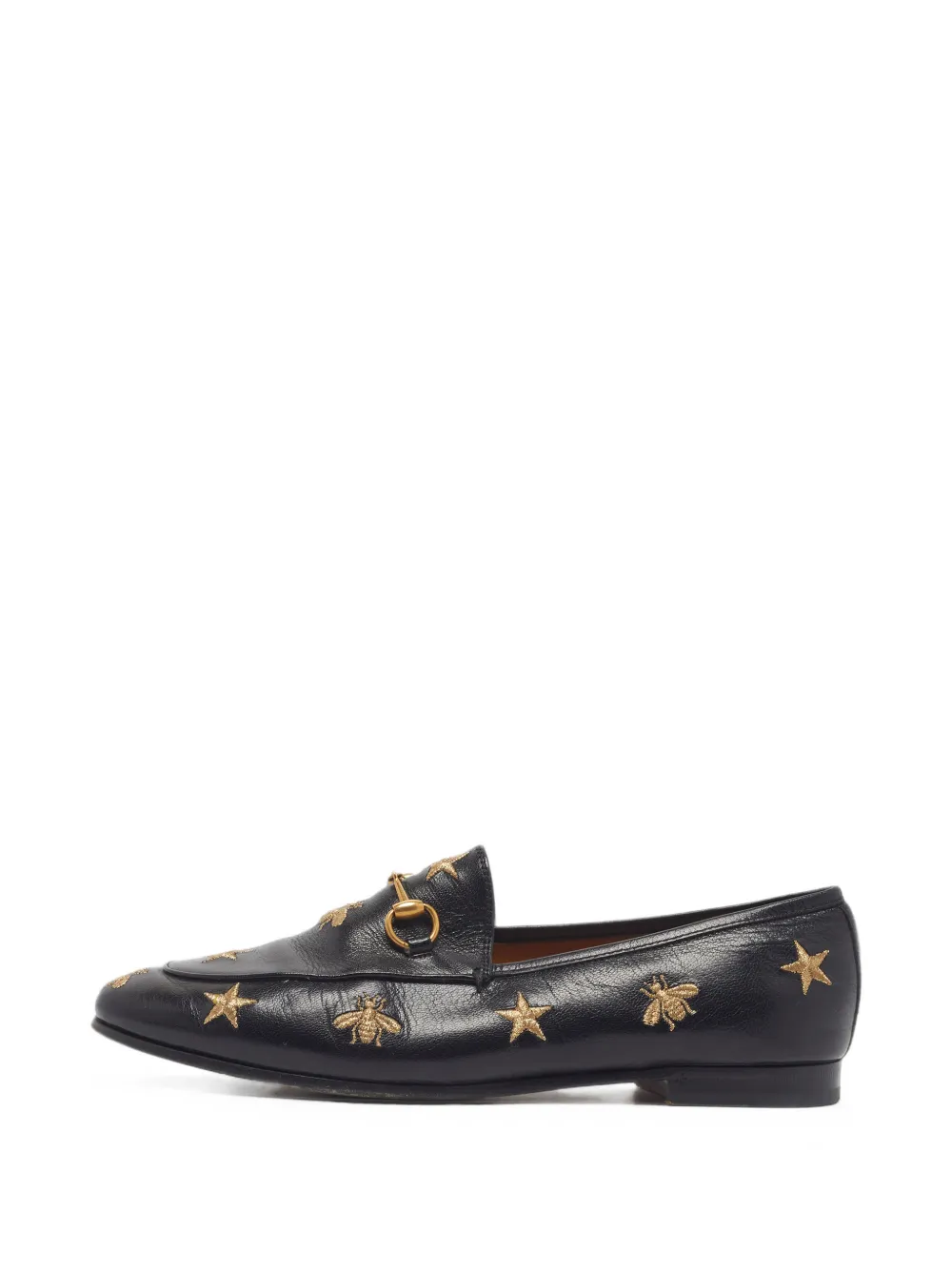 Gucci Pre-Owned mocassins Jordaan Bee Star Horsebit en cuir - Noir Gucci Pre-Owned mocassins Jordaan Bee Star Horsebit en cuir - Noir