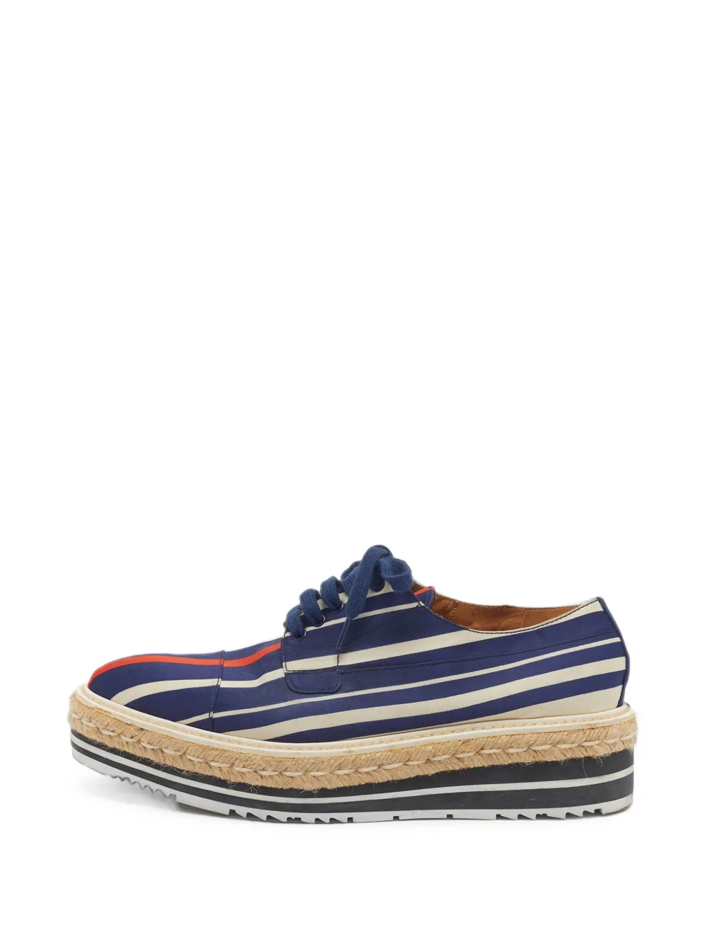 Prada Pre-Owned striped platform Derby shoes - Bleu