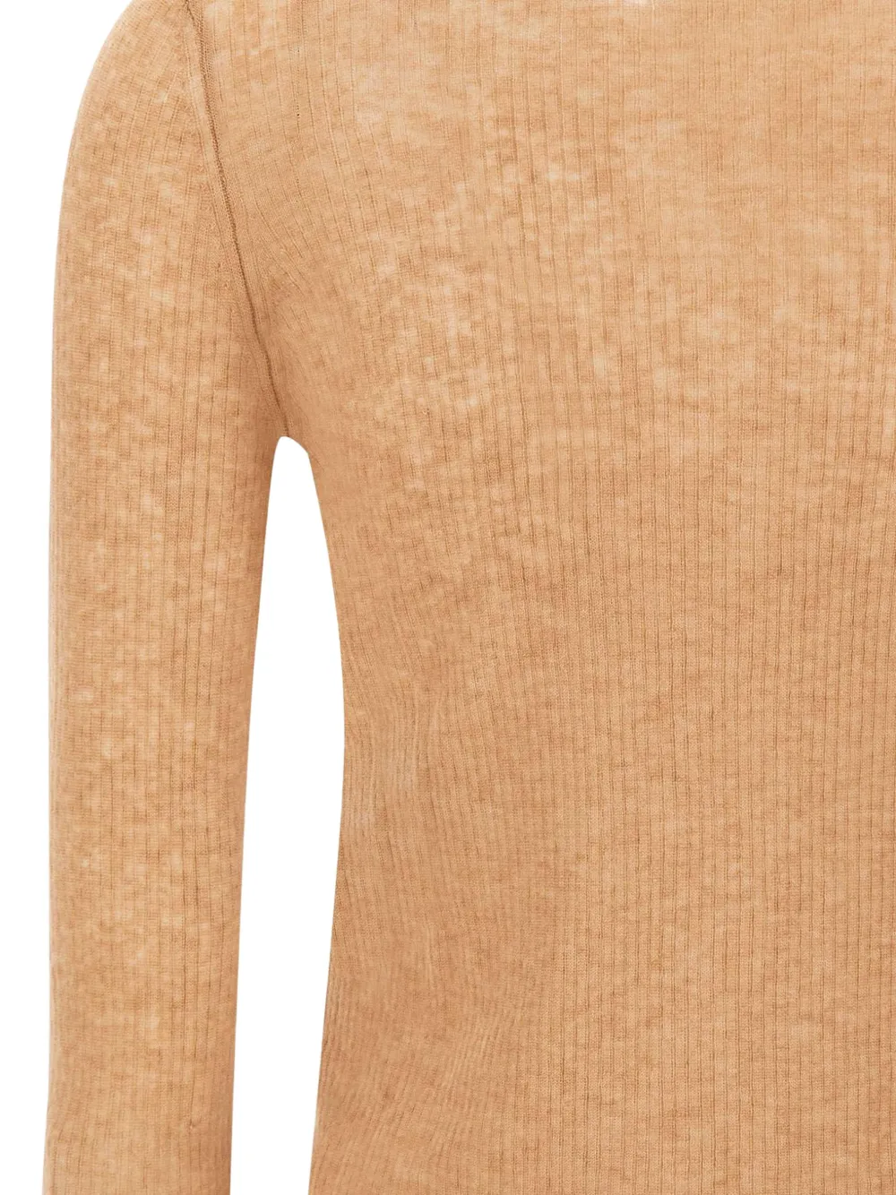 ASPESI ribbed-knit long-sleeve polo shirt Beige