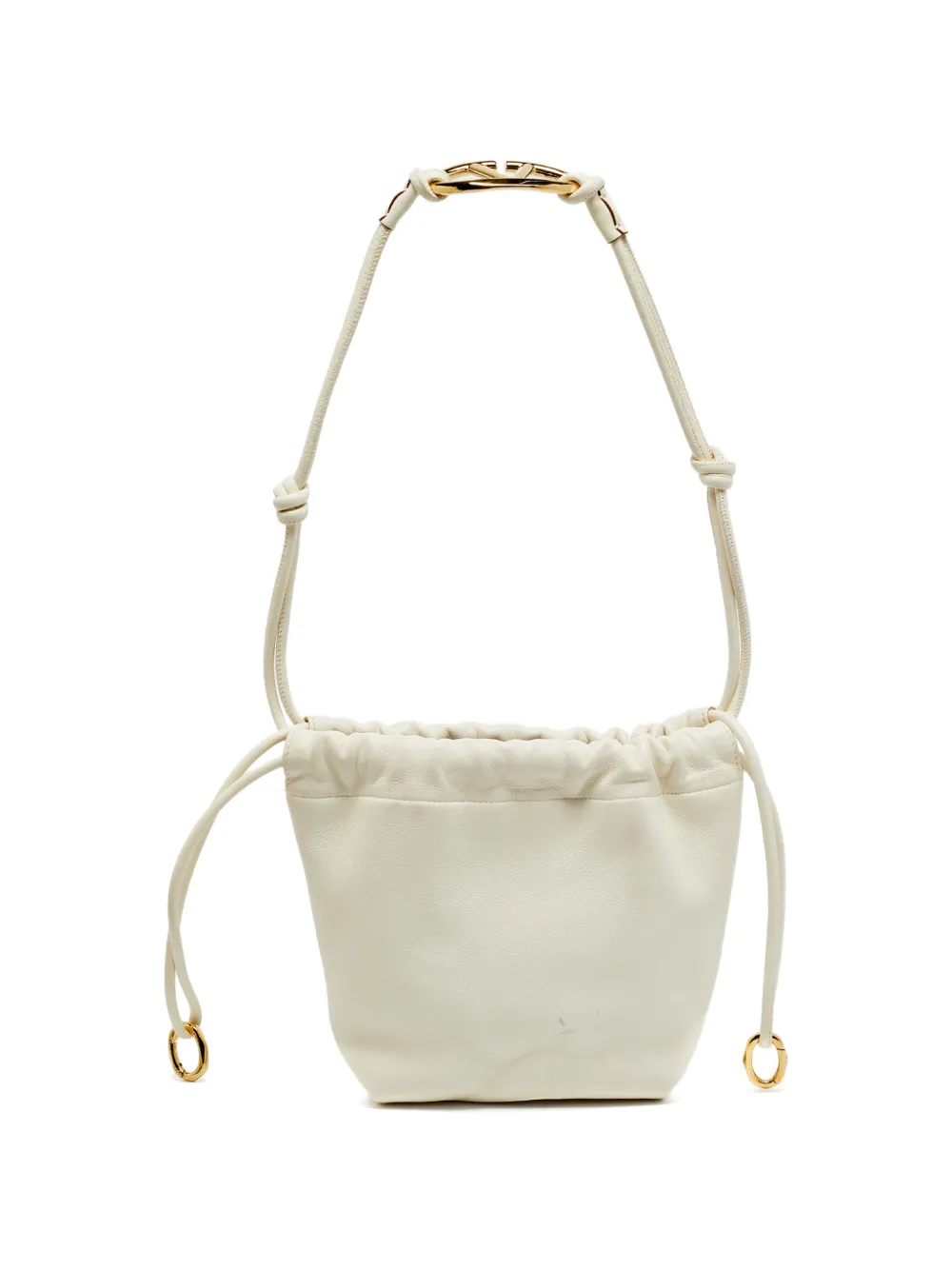 Valentino Garavani Pre-Owned VLogo Pouf leather mini bucket bag - Neutrals