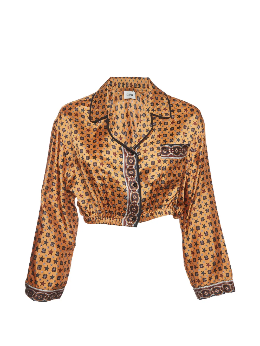 SANDRO patterned cropped shirt - Arancione