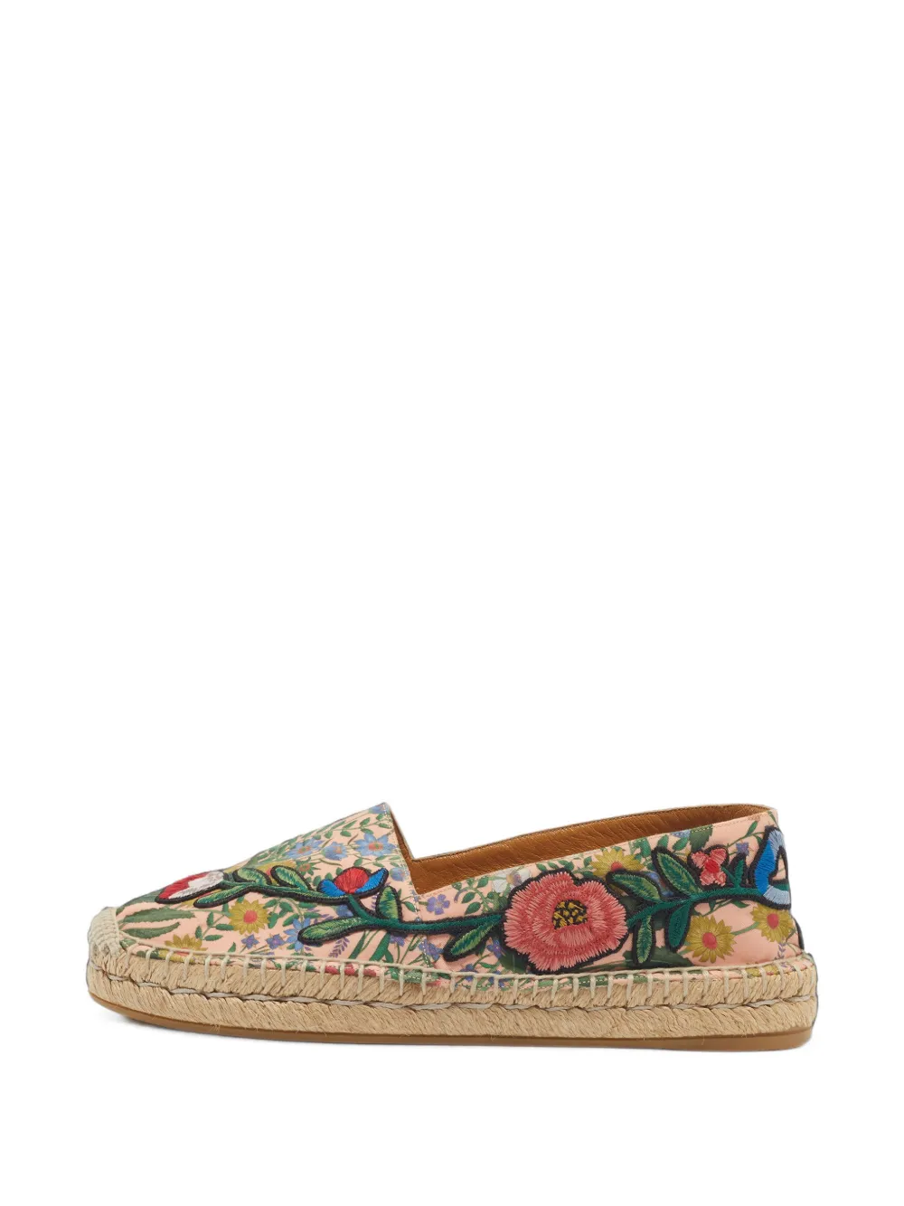 Gucci Pre-Owned Flora-embroidered espadrille flats - Rose Gucci Pre-Owned Flora-embroidered espadrille flats - Rose