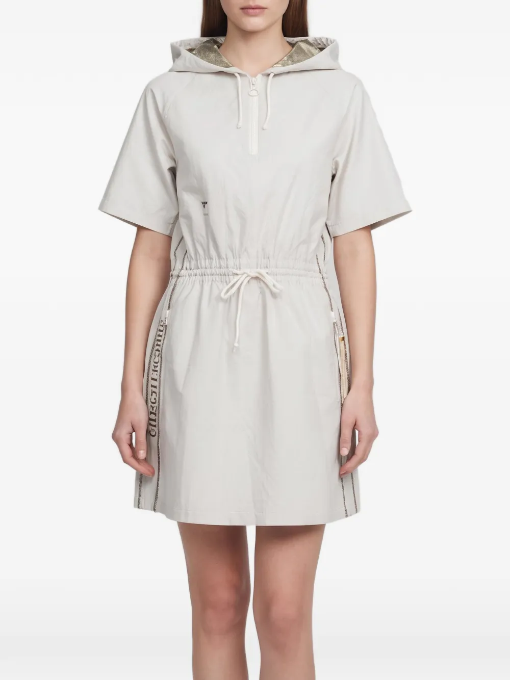 Christian Dior Pre-Owned Toile de Jouy print hooded mini dress - Toni neutri
