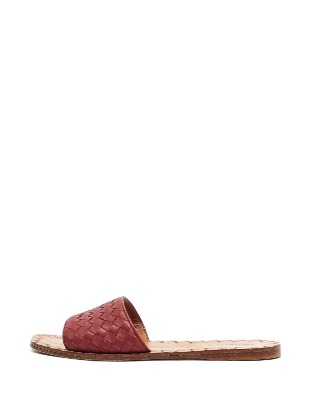 Bottega Veneta Pre-Owned Intrecciato leather slides - Rouge Bottega Veneta Pre-Owned Intrecciato leather slides - Rouge