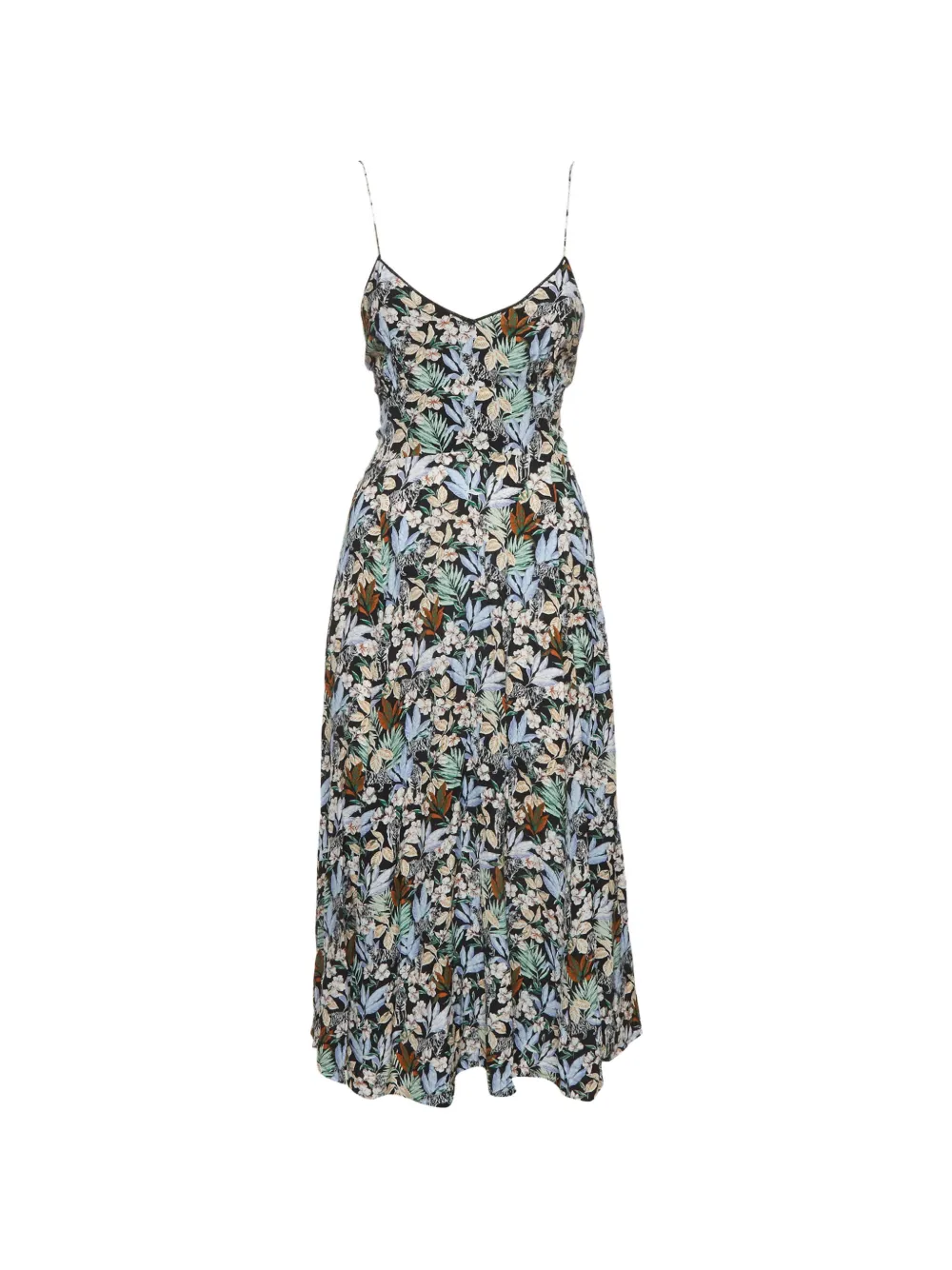 Maje floral-print midi dress - Nero