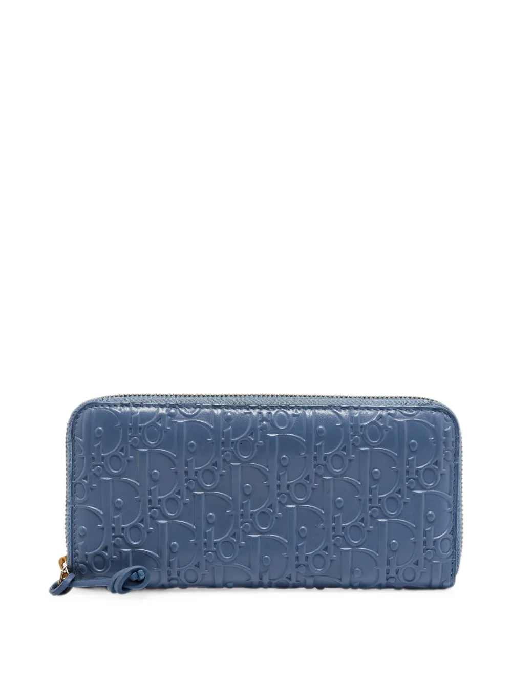 Christian Dior Pre-Owned 2019 Oblique embossed continental wallet - Blau