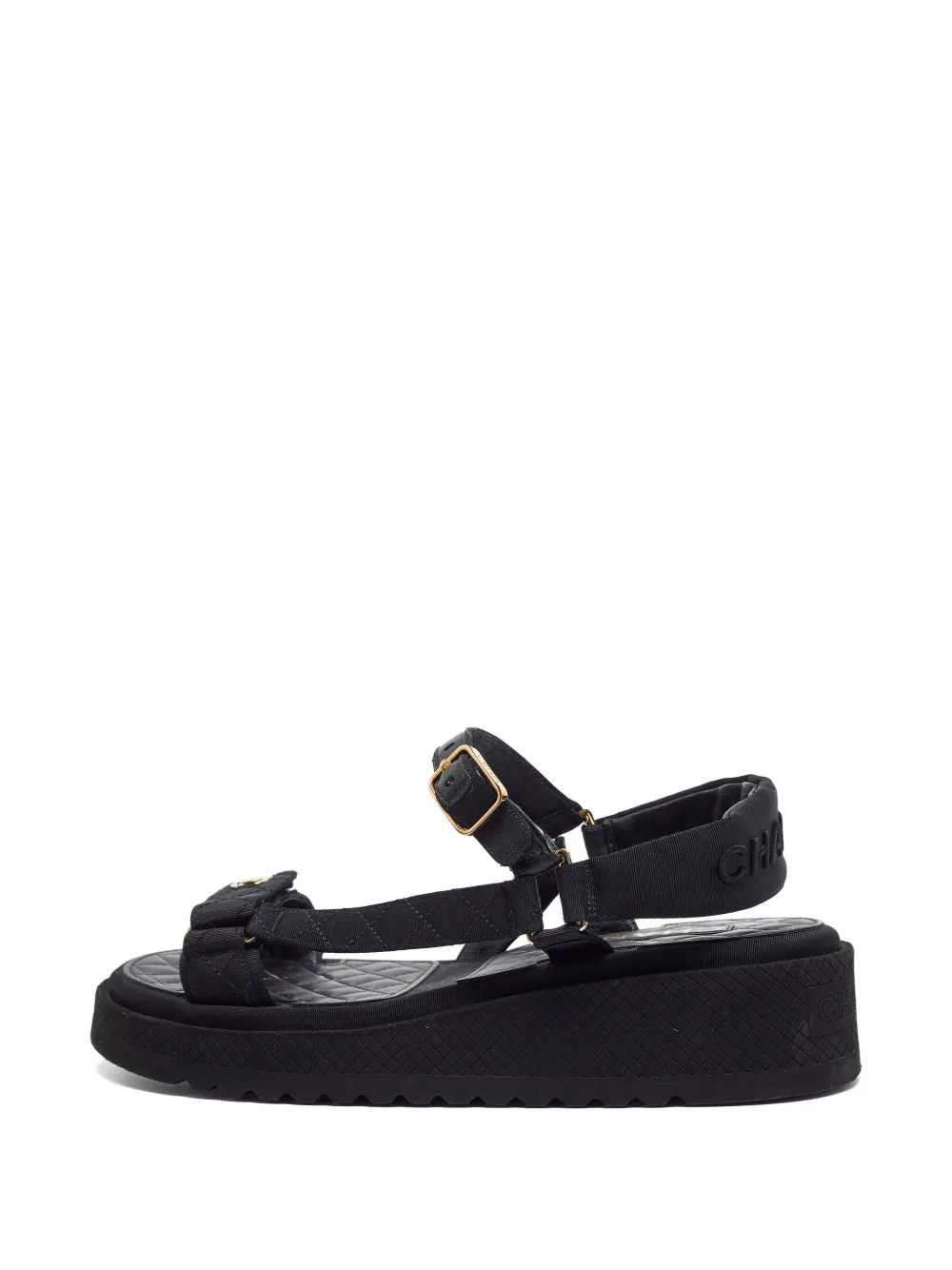 CHANEL Pre-Owned quilted CC sandals - Black