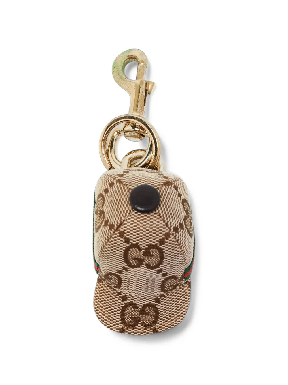 Gucci Pre-Owned breloque pour sac casquette en toile GG - Tons neutres Gucci Pre-Owned breloque pour sac casquette en toile GG - Tons neutres