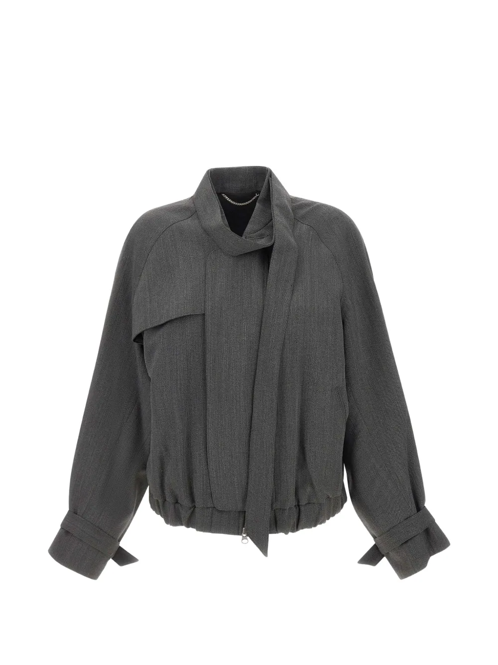 Victoria Beckham scarf-detail virgin wool jacket - Gris Victoria Beckham scarf-detail virgin wool jacket - Gris