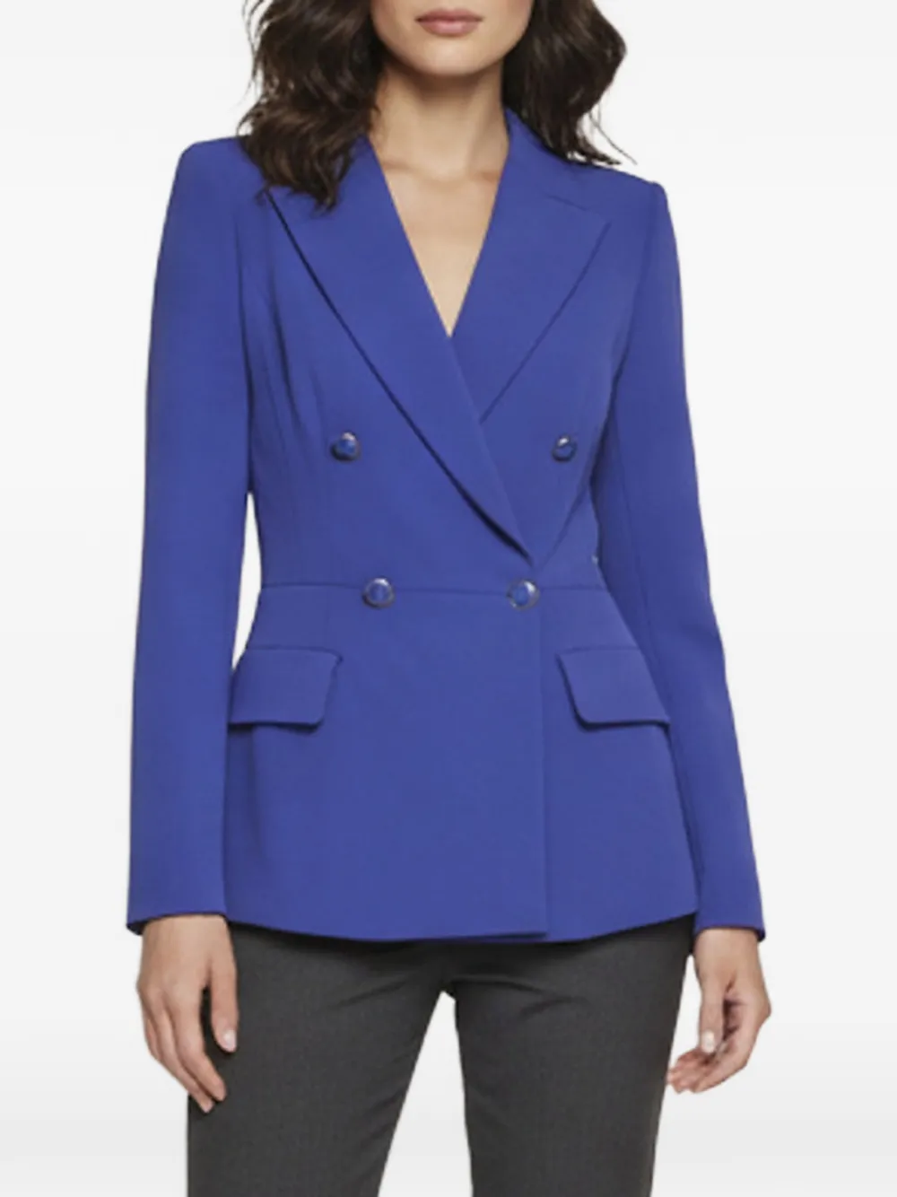 Elisabetta Franchi double-breasted crepe blazer - Bleu Elisabetta Franchi double-breasted crepe blazer - Bleu