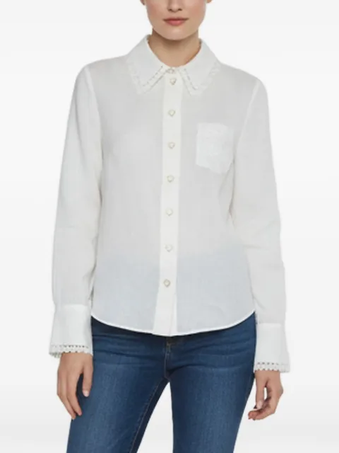 ZIMMERMANN camisa bordada con ribete de encaje