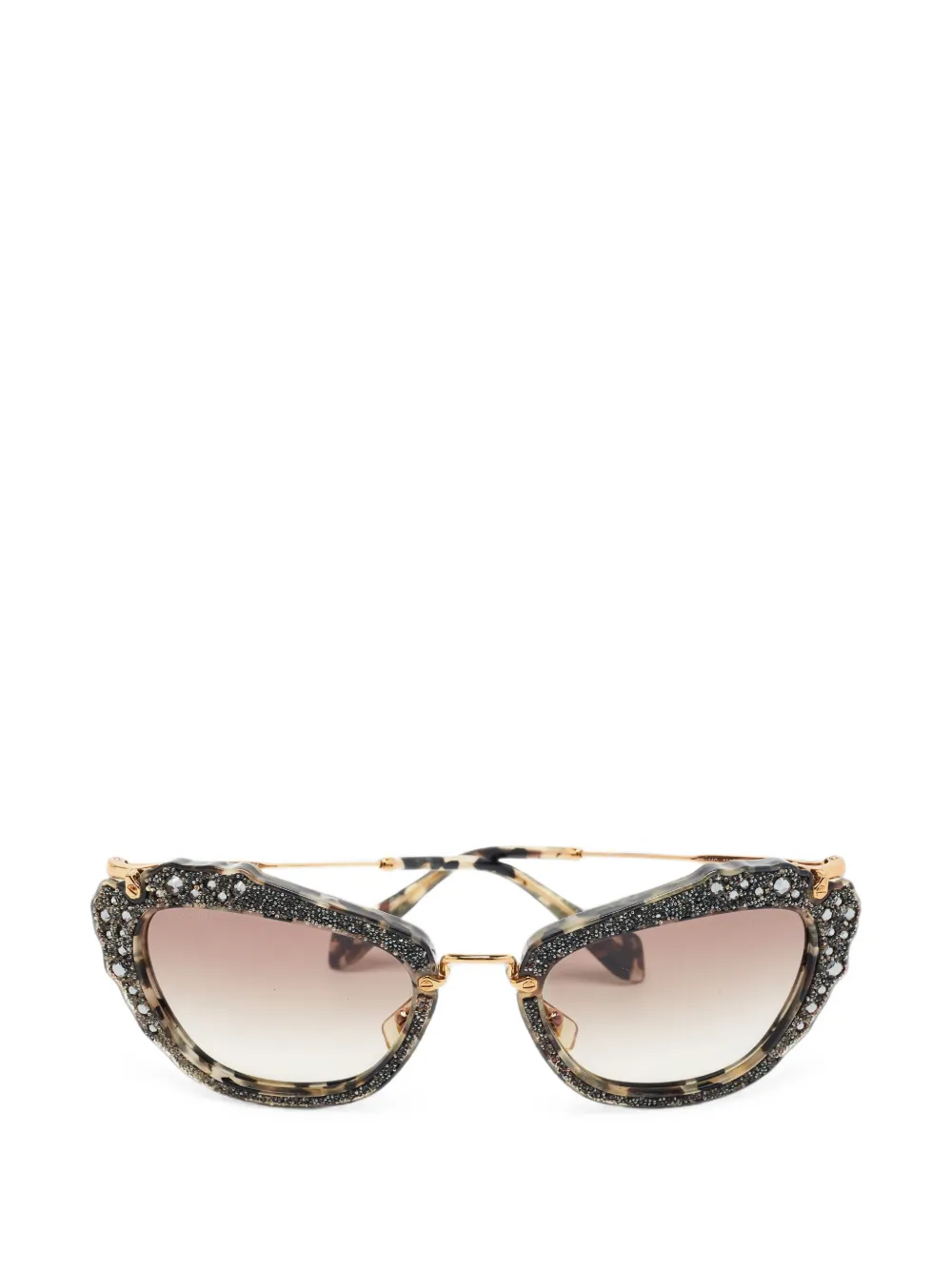 Miu Miu Pre-Owned cat-eye frame sunglasses - Gris