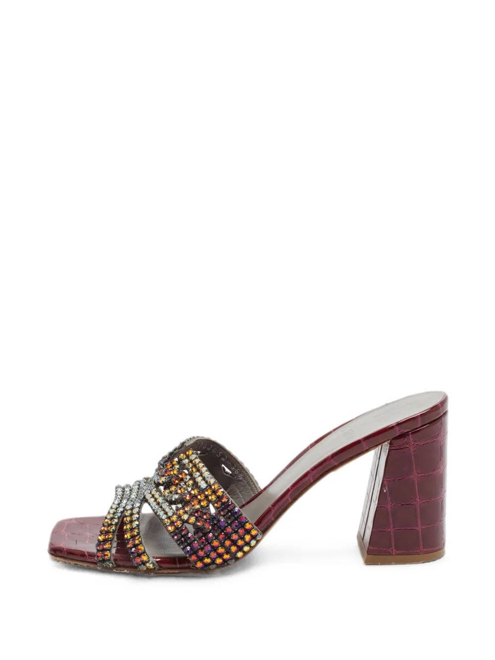 Gina croc-embossed sandals - Violet Gina croc-embossed sandals - Violet