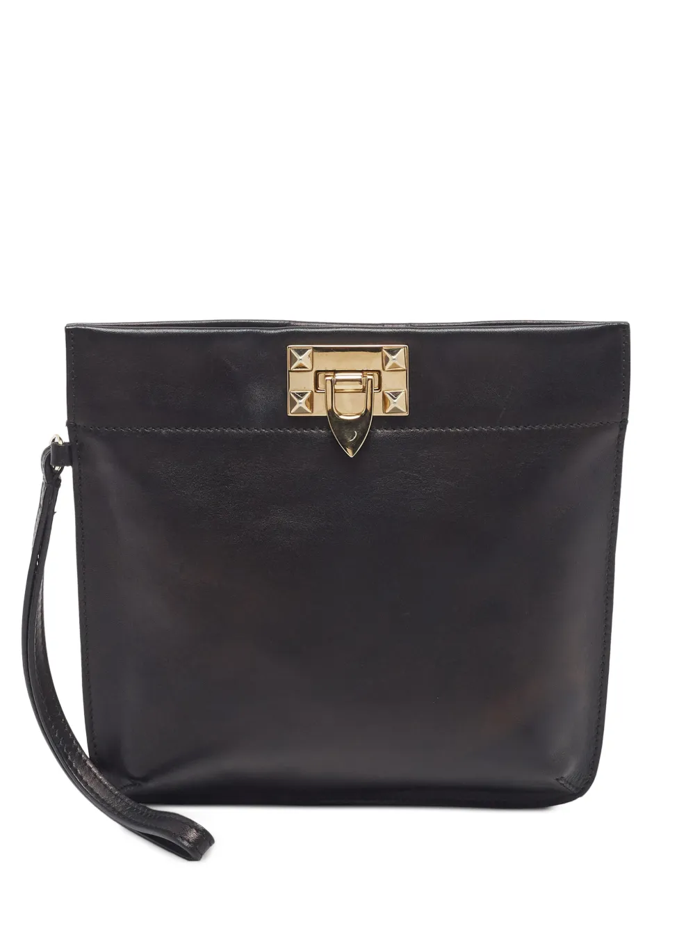 Valentino Garavani Pre-Owned Rockstud leather mini clutch bag - Schwarz