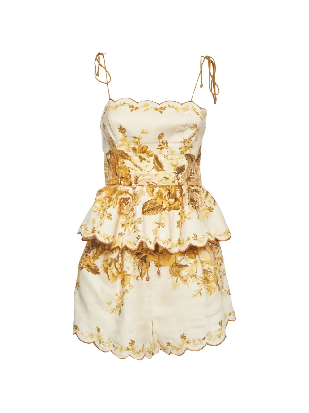 ZIMMERMANN Aliane floral-print shorts (set of two) - Tons neutres ZIMMERMANN Aliane floral-print shorts (set of two) - Tons neutres