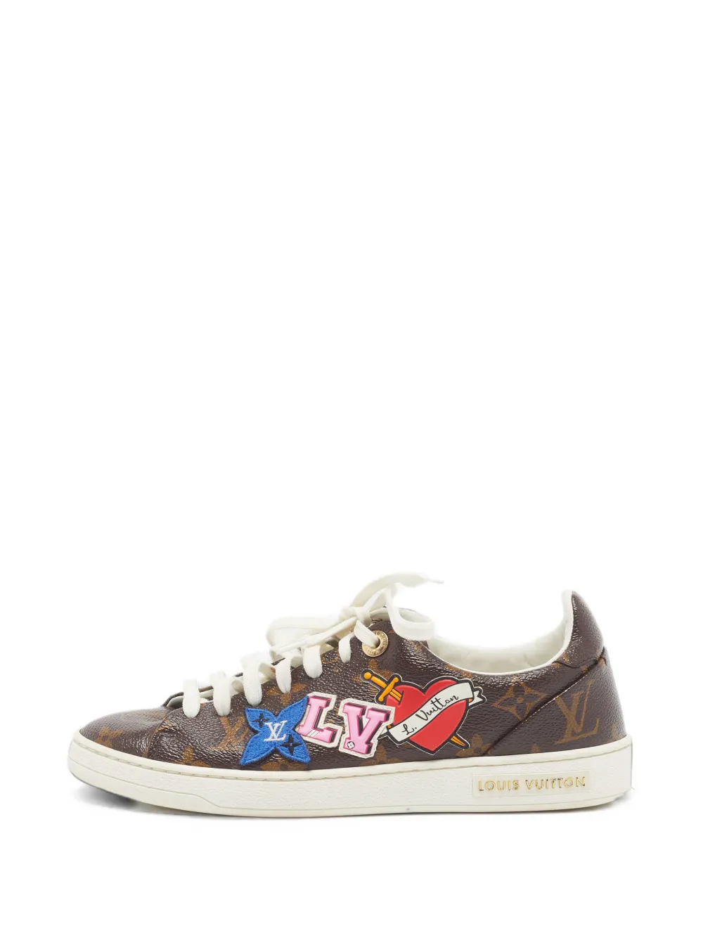 Louis Vuitton Pre-Owned Frontrow Monogram patch sneakers - Marron Louis Vuitton Pre-Owned Frontrow Monogram patch sneakers - Marron